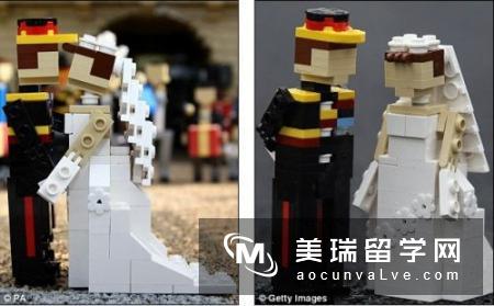 英积木乐园搭出威廉婚礼场景五颜六色的小积木搭出了微缩型的想象中的大婚场景
